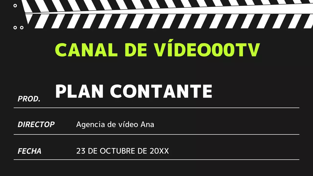 Plan de contenidos de un canal de vídeo sencillo en blanco y negro