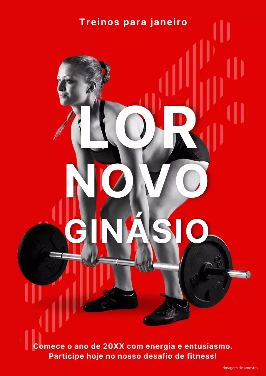 Anúncio de ginásio vermelho e preto na moda