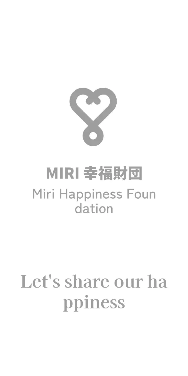 ハートのイラストロゴで柔らかで温かみのある幸せの財団です。