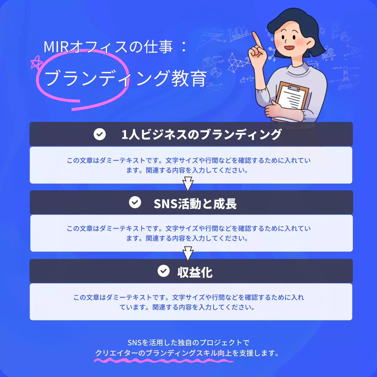 青 ポップ 仕事 ポスター Instagram カルーセル