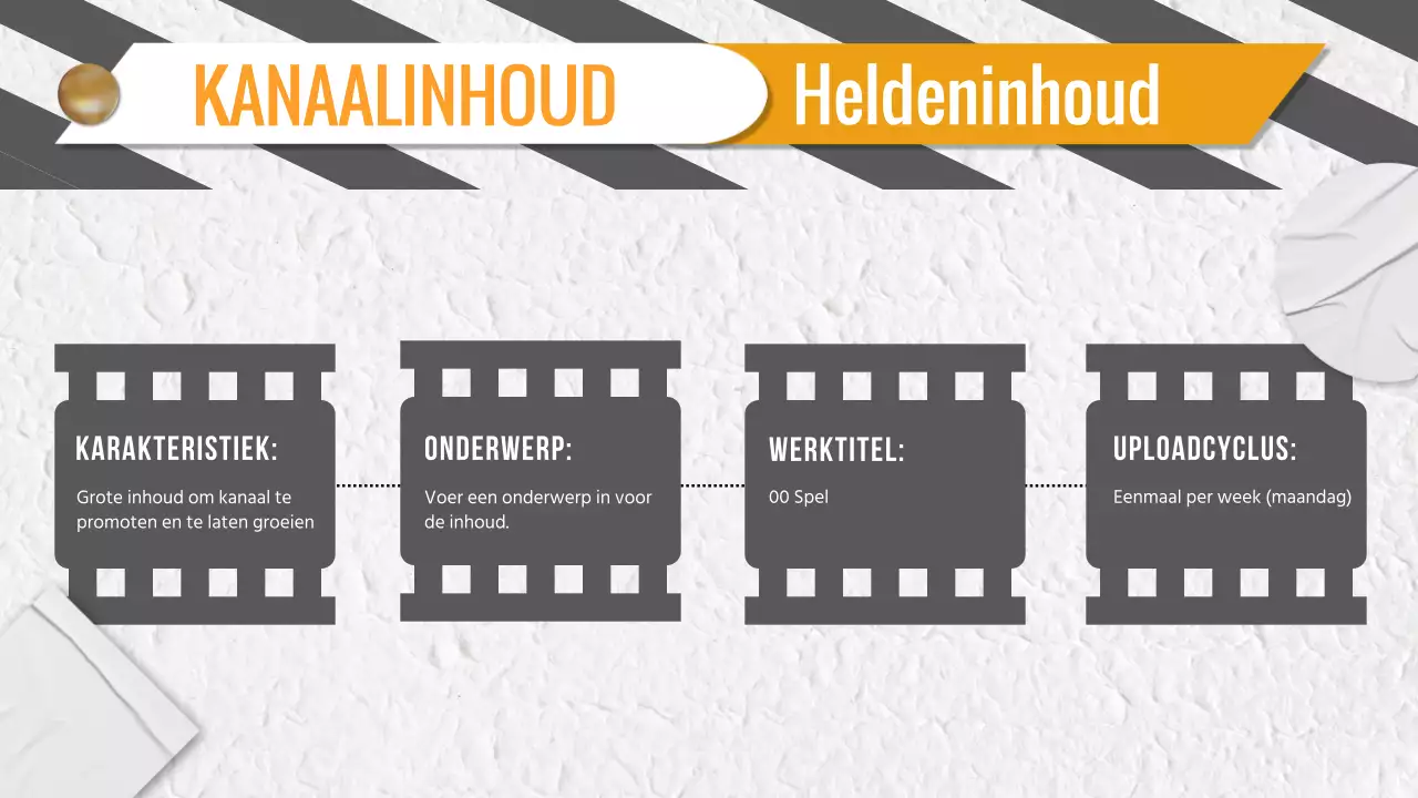 Grijs en geel trendy Video-inhoud planning pitch