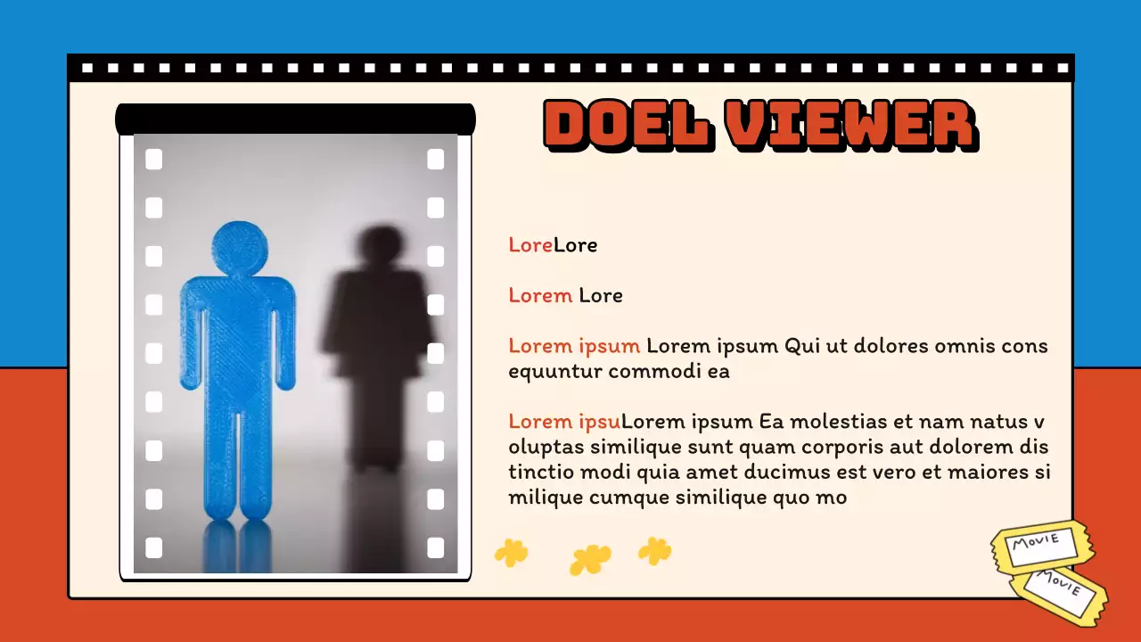 Blauw en Geel Retro Video kanaal planningsvoorstel