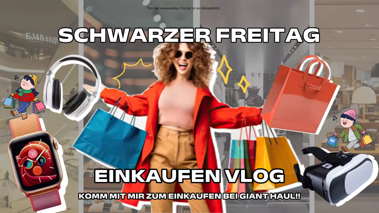 Trendige Shopping-Anzeige in Weiß und Beige