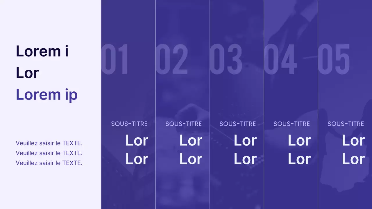 Une présentation moderne de l'actionnaire en violet