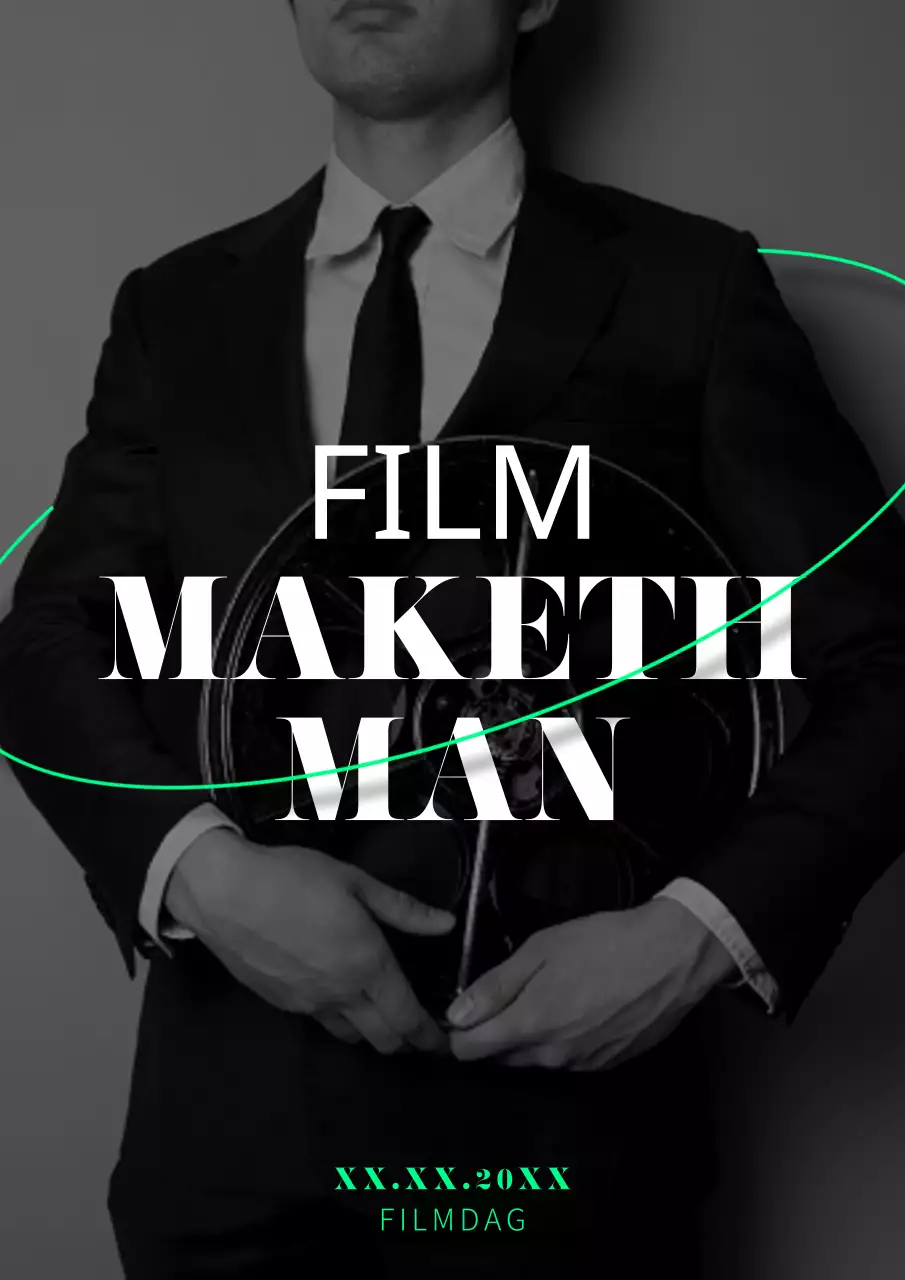 Zwart-wit Modern Movie Day Aankondiging