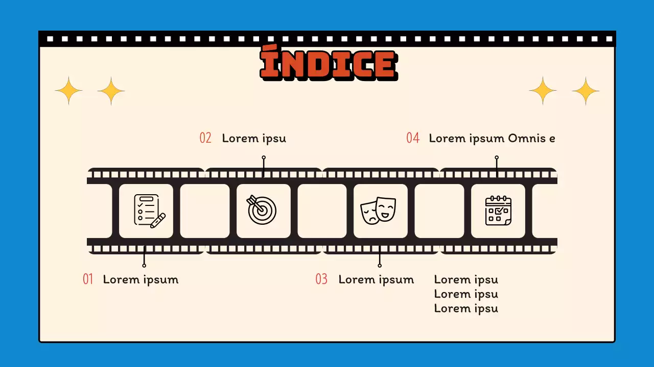 Propuesta de planificación del canal de vídeo retro azul y amarillo