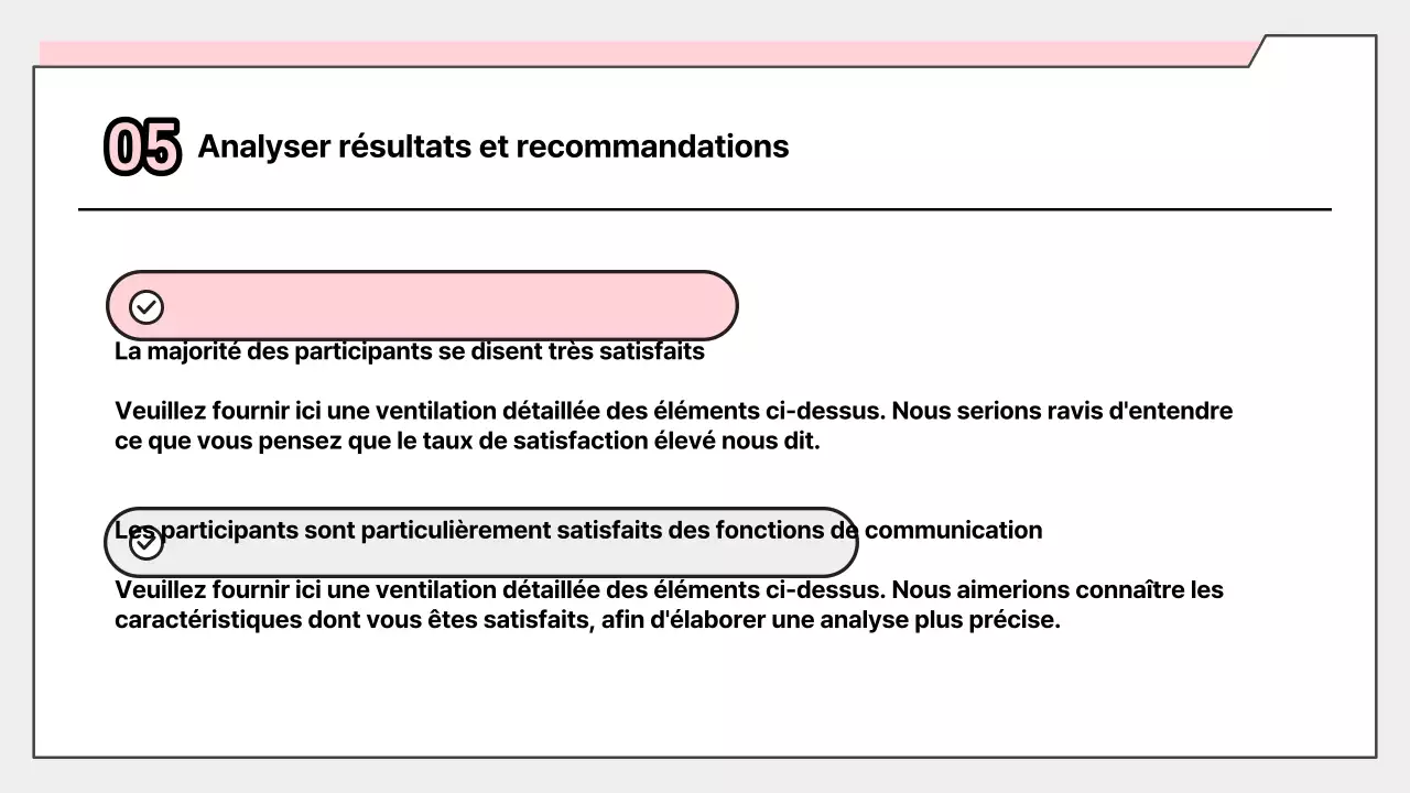 Rapport simple sur les résultats de l'enquête rose