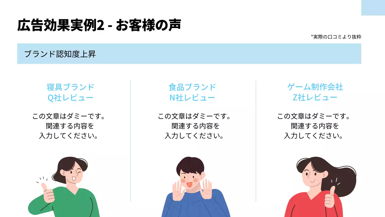 青 シンプル 広告 企画書 プレゼンテーション