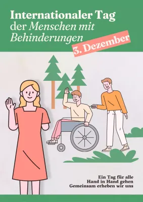 Grüne und graue einfache Werbung für den Internationalen Tag der Menschen mit Behinderungen