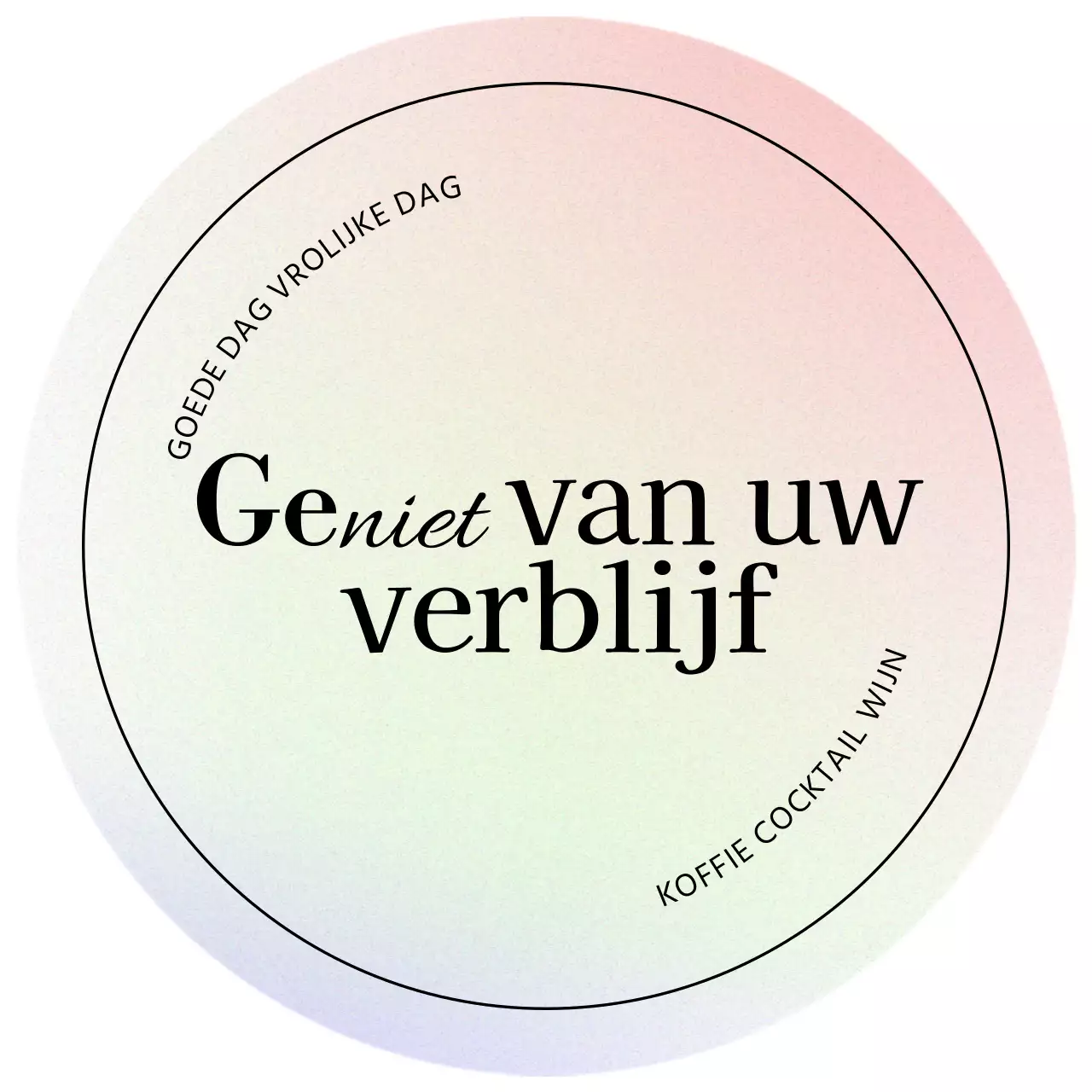 Een chic uitziend café met verlopen en schreefloze typografie