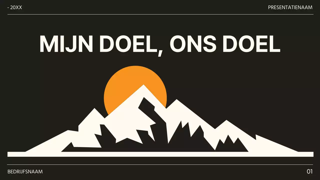 Zwart en Oranje Trendy Doelstellingen Voorstel
