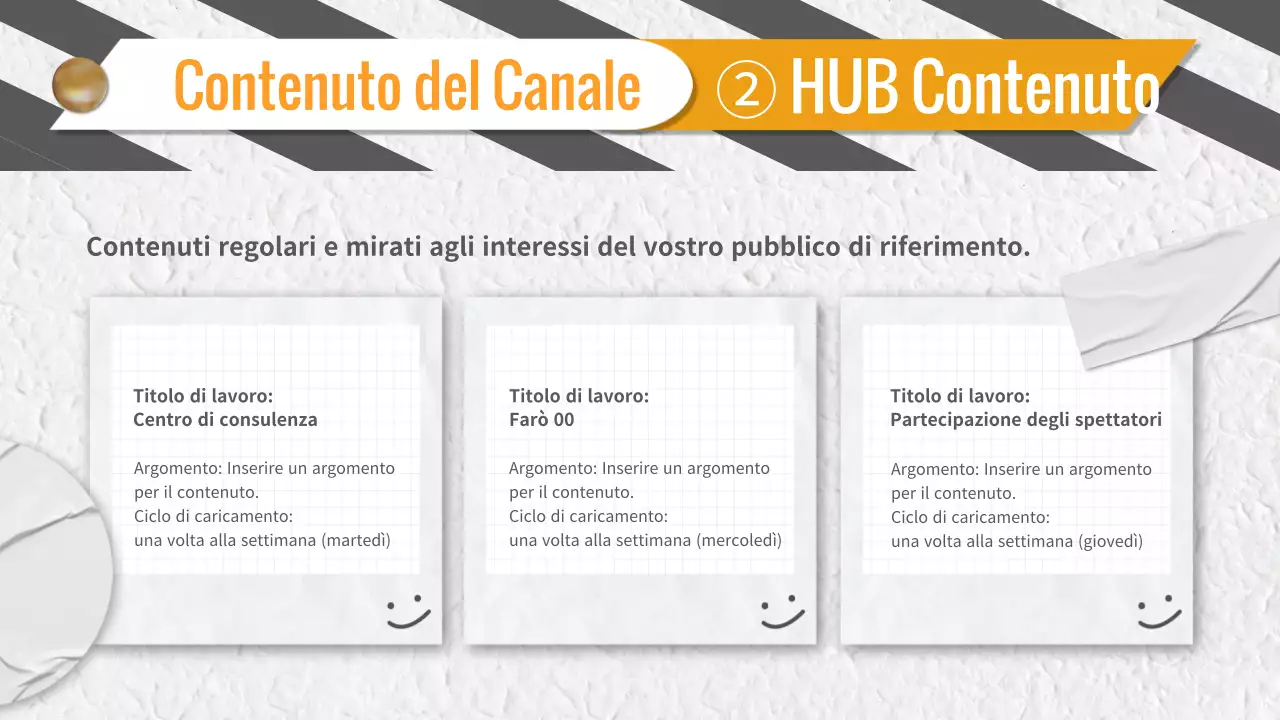Pitch di pianificazione dei contenuti video di tendenza in grigio e giallo