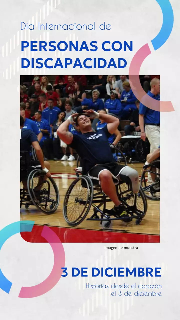 Gris y azul sencillo Celebración del Día de la Discapacidad Pubicidad