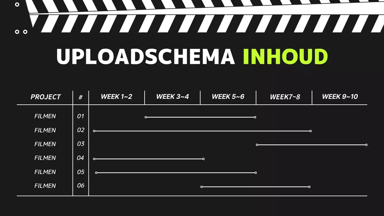 Eenvoudig zwart-wit videokanaalinhoudsplan