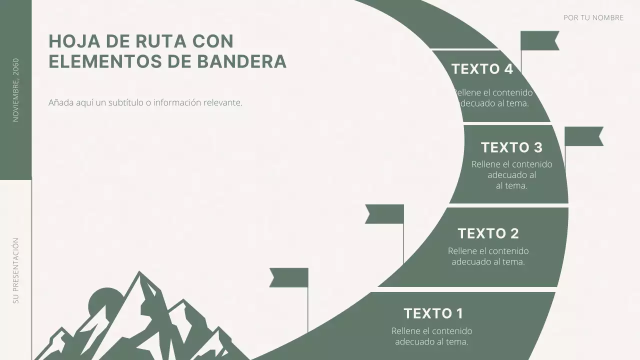 Propuesta de metas y objetivos mínimos en blanco y verde