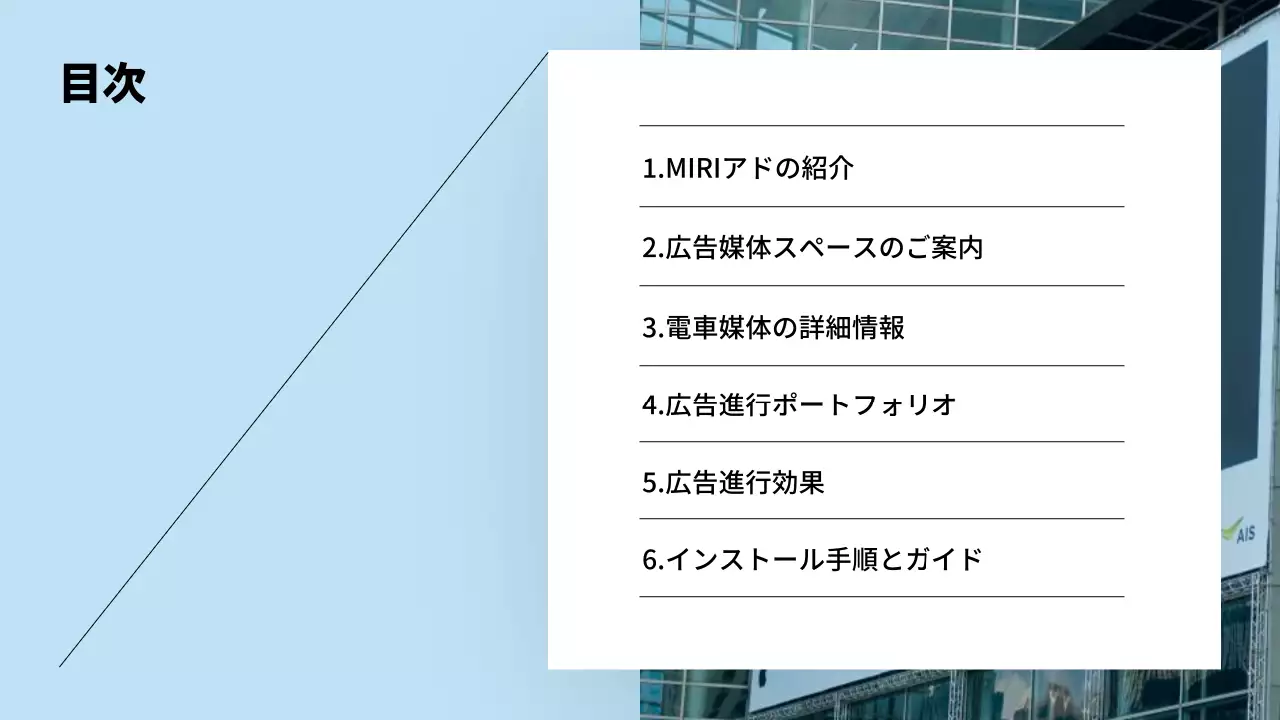 青 シンプル 広告 企画書 プレゼンテーション