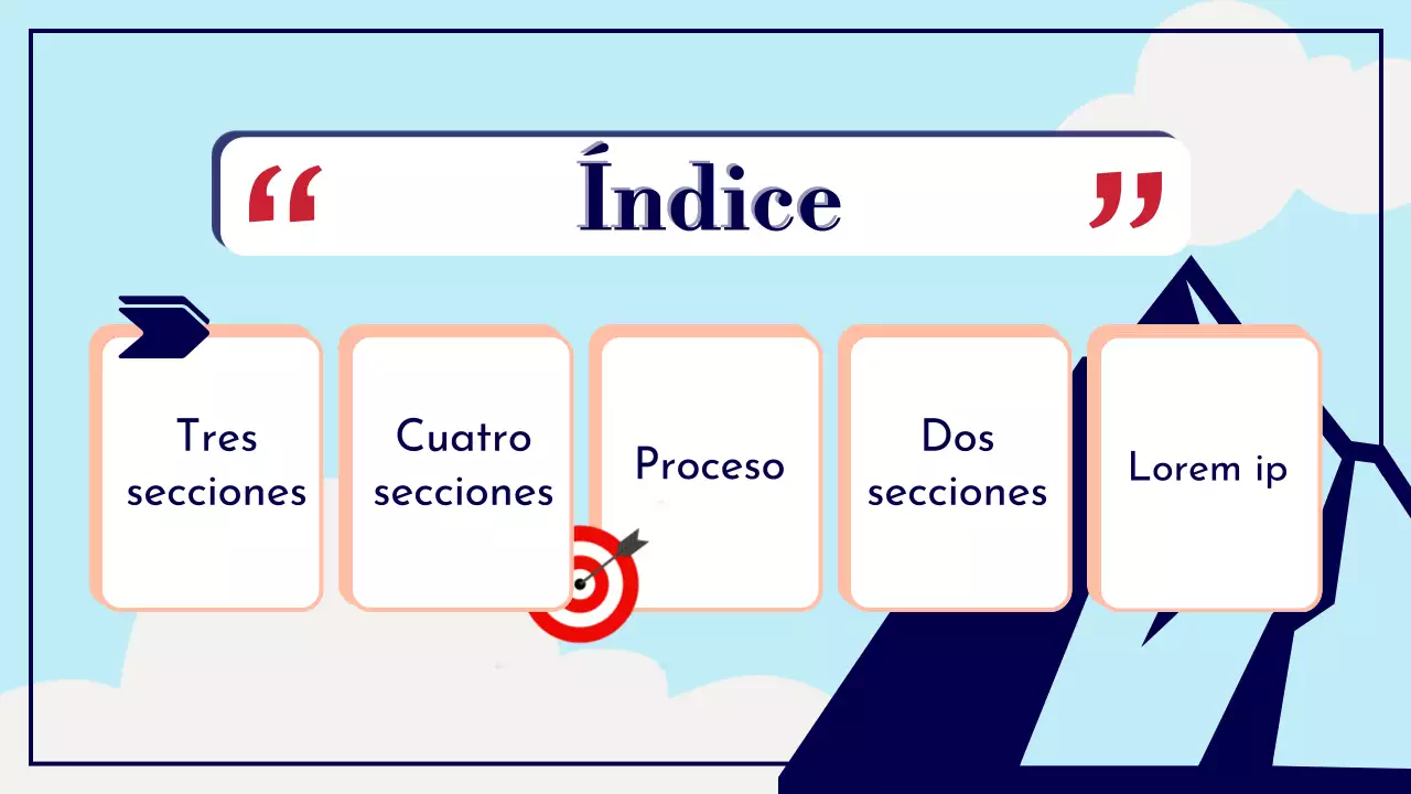 Planificador de metas y objetivos de moda en azul marino y azul cielo