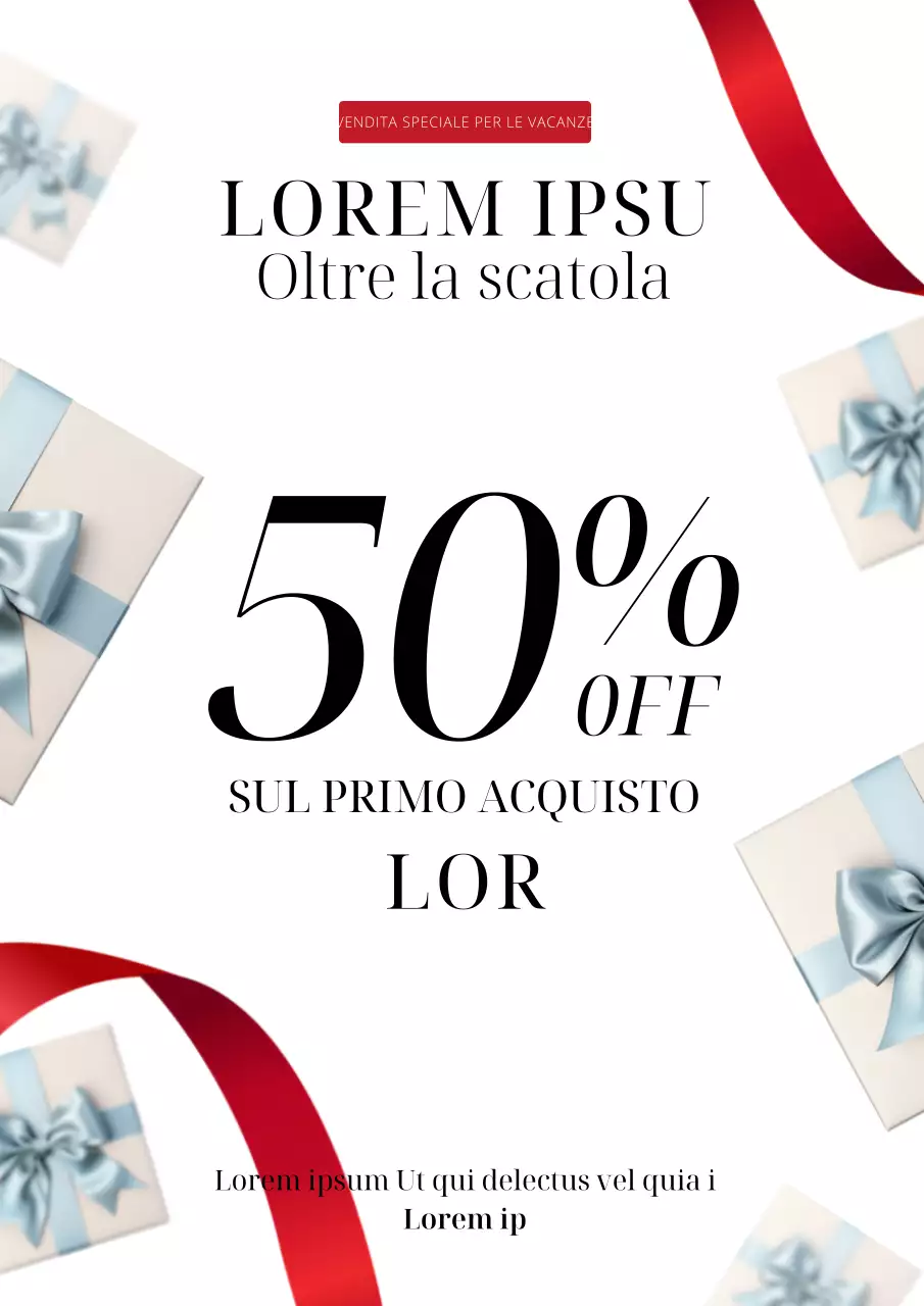 Pubblicità classica bianca e rossa per il Boxing Day