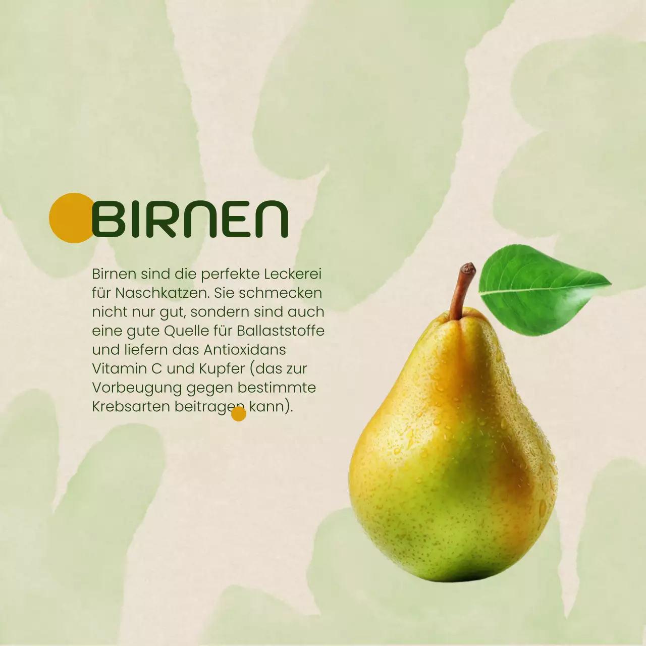 Minimalistische Anzeige für saisonales Obst in Beige und Orange