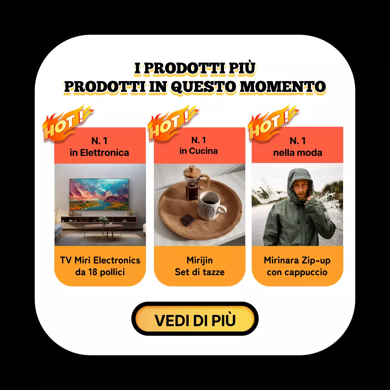 Annuncio di offerte del venerdì nero di tendenza in giallo e nero