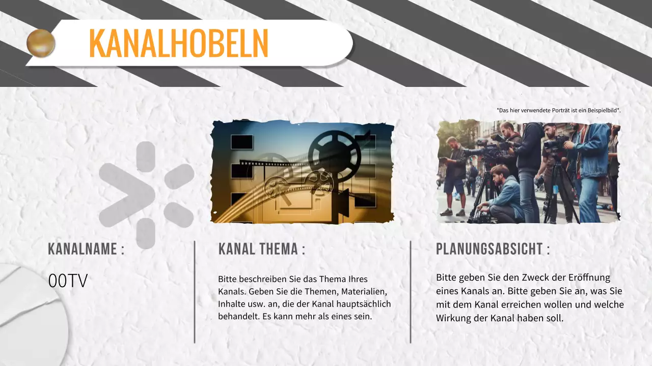 Graue und gelbe trendige Video-Inhaltsplanung Pitch