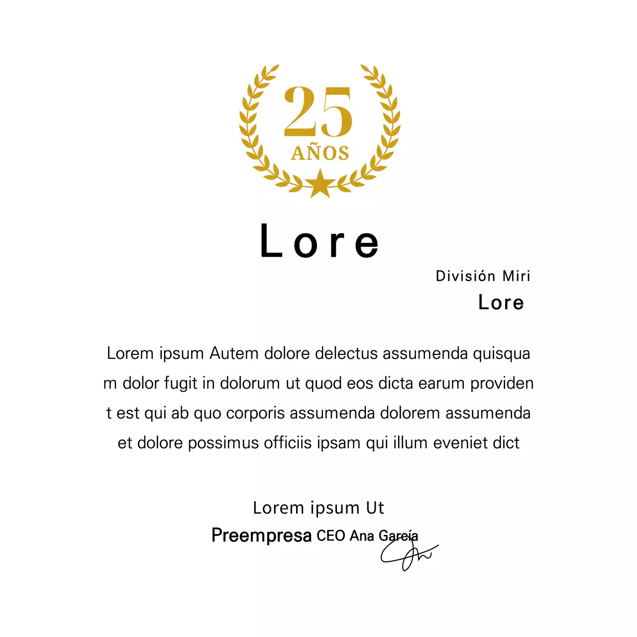 Placa de longevidad con laureles y estrellas dorados