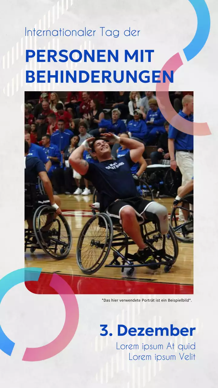 Grau und blau einfach Disability Day Celebration Pubicity