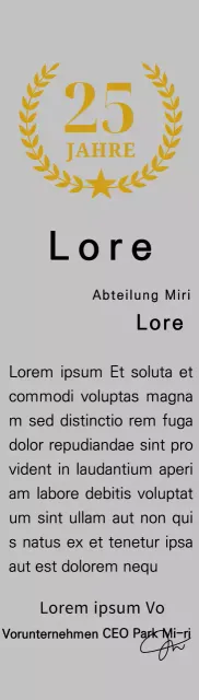 Langlebigkeitsplakette mit goldenen Lorbeeren und Sternen