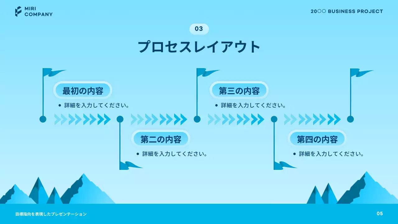青 シンプル ビジネス プレゼンテーション