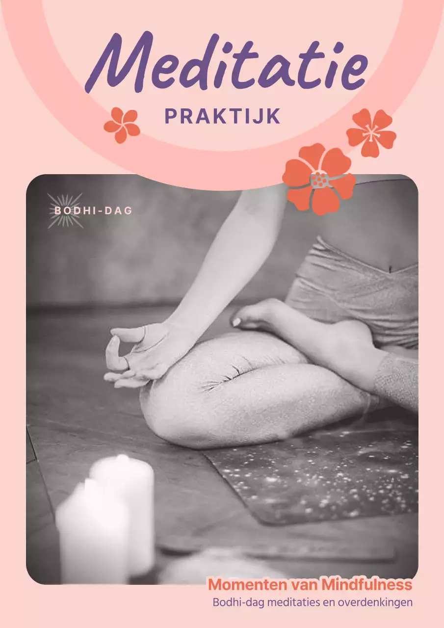 Roze en paarse eenvoudige meditatie oefening publiciteit