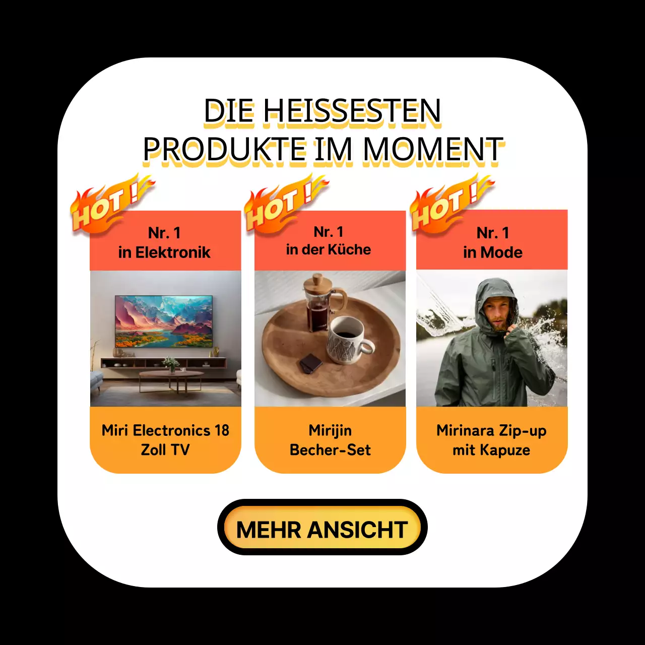 Gelb und Schwarz Trendy Black Friday Deals Anzeige