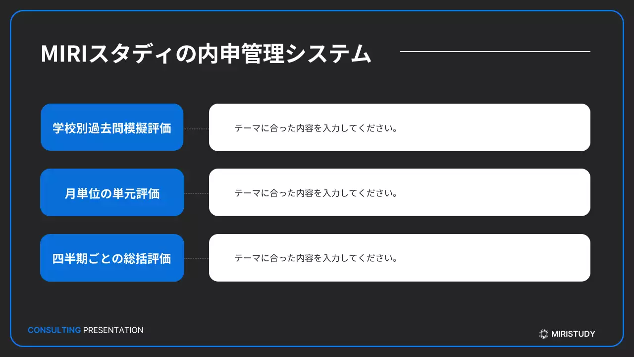 青 シンプル 入学説明会 プレゼンテーション
