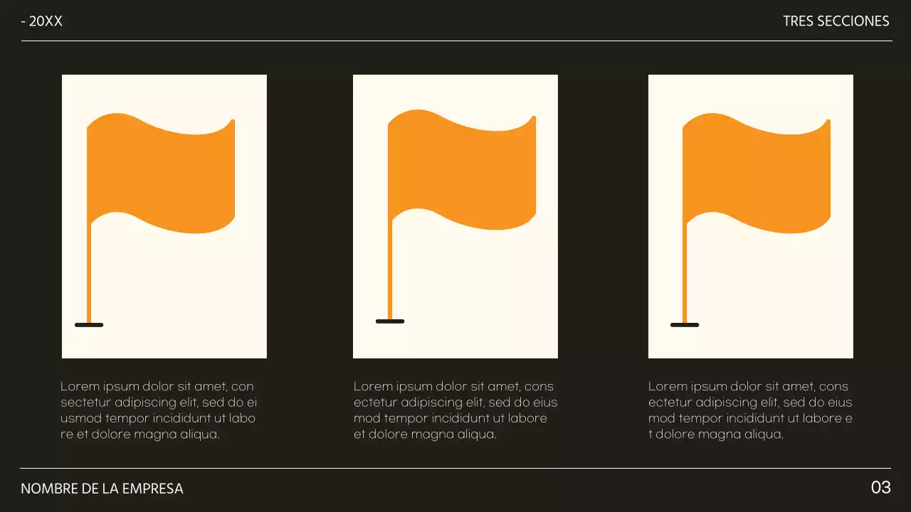 Propuesta de metas y objetivos de moda en negro y naranja