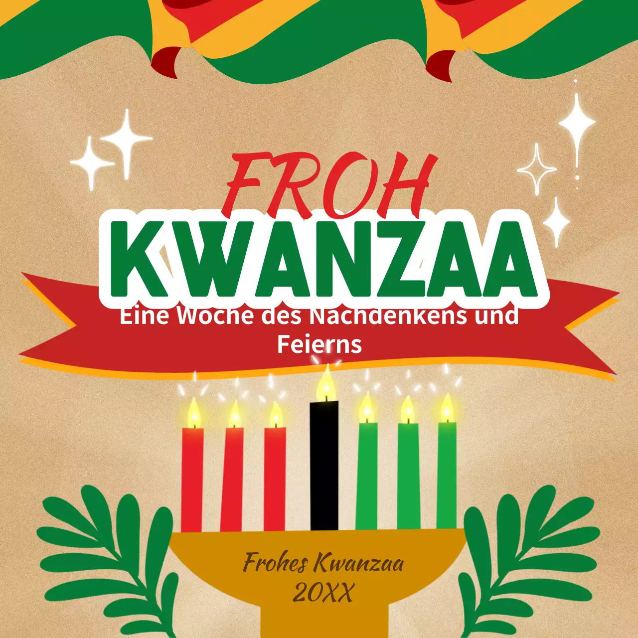 Grün und Rot Pop Happy Kwanzaa Celebration Werbung