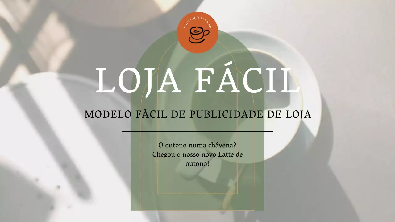 Planeador de publicidade de loja elegante verde e laranja