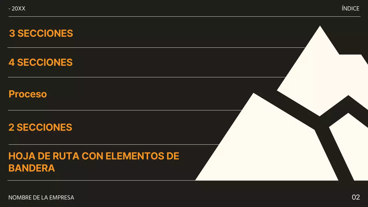 Propuesta de metas y objetivos de moda en negro y naranja