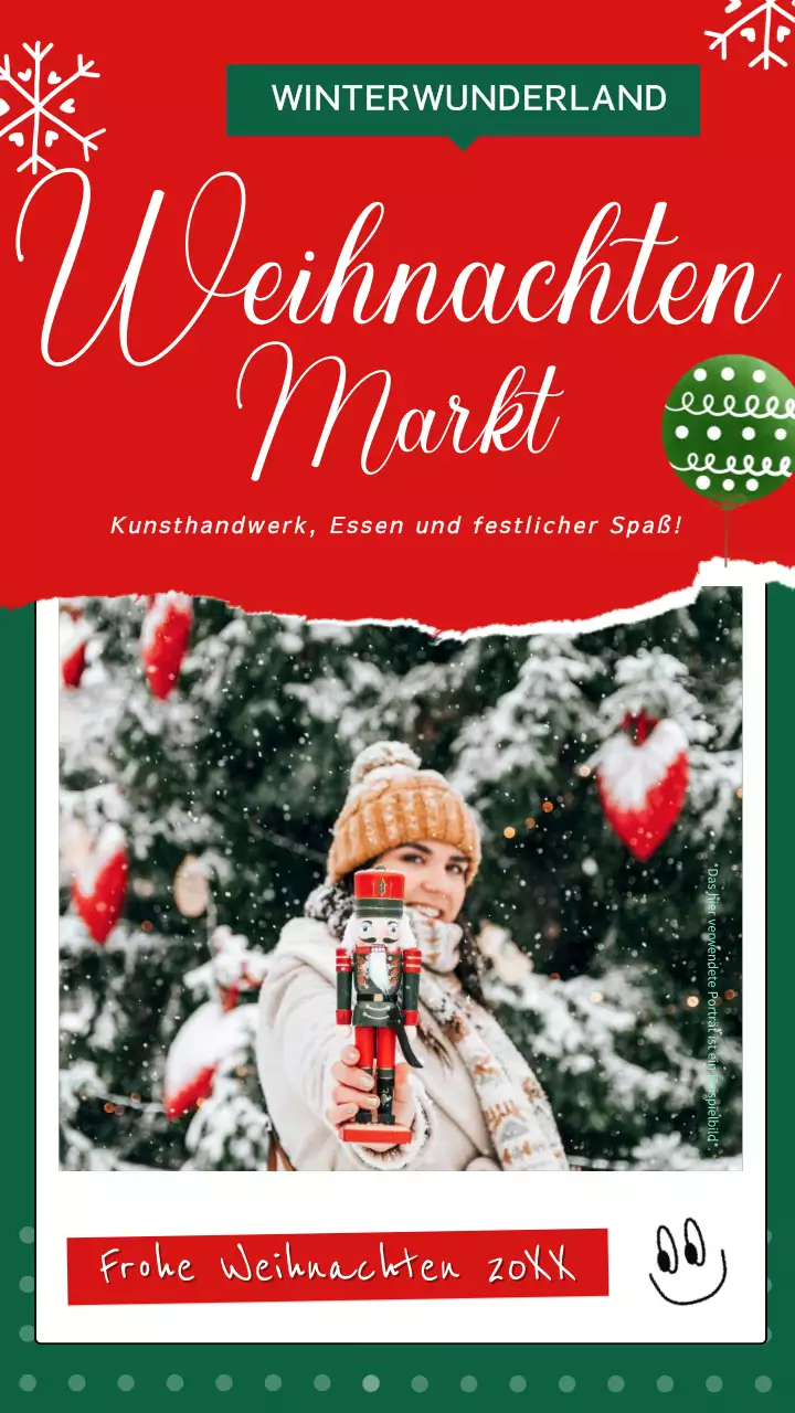 Rot-grüne klassische Weihnachtsmarktwerbung