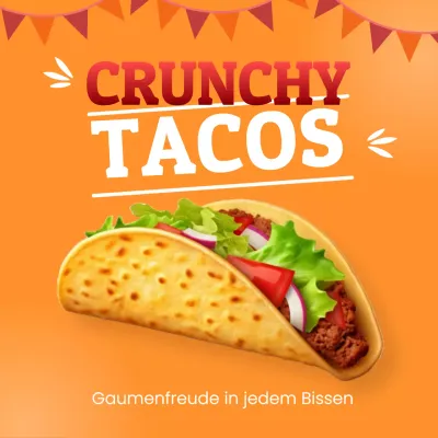 Orange Simple Taco Restaurant Werbung