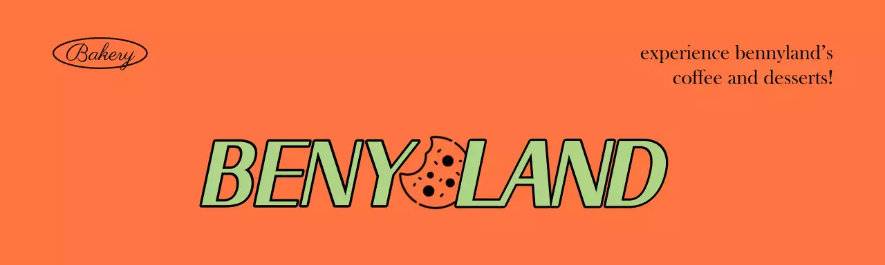 オレンジとライトグリーンのベーカリーカフェクッキー包装用ヘッダータック