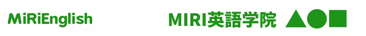 緑色の図形の形の英語塾の販促プロモーション用。