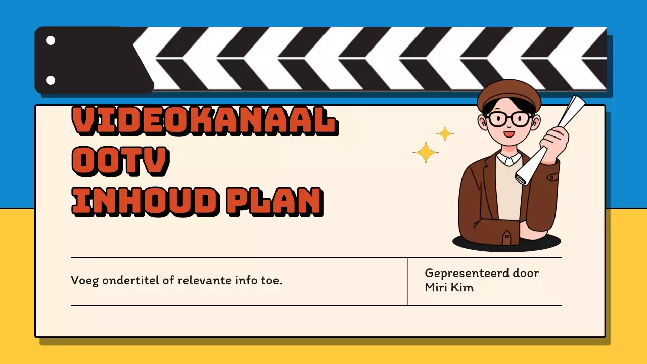 Blauw en Geel Retro Video kanaal planningsvoorstel