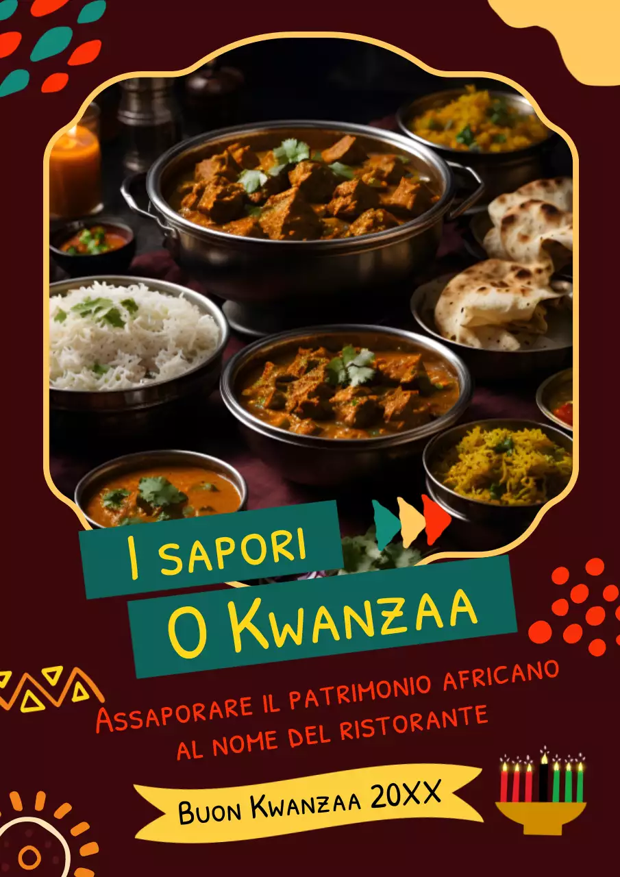 Rosso e giallo Pubblicità della celebrazione tradizionale di Kwanzaa