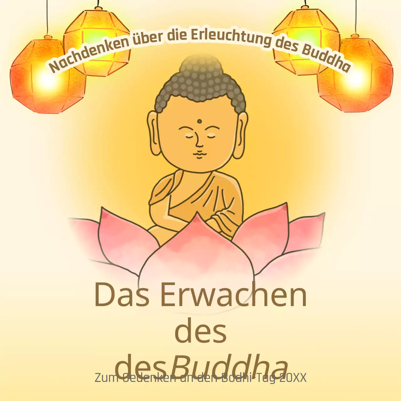 Gelb und beige traditionelle Buddha Celebration Werbung