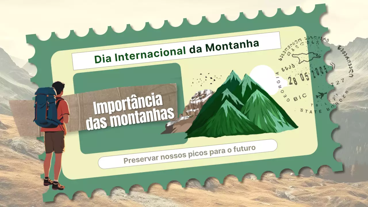 Introdução ao Dia da Montanha Natural Verde e Lima