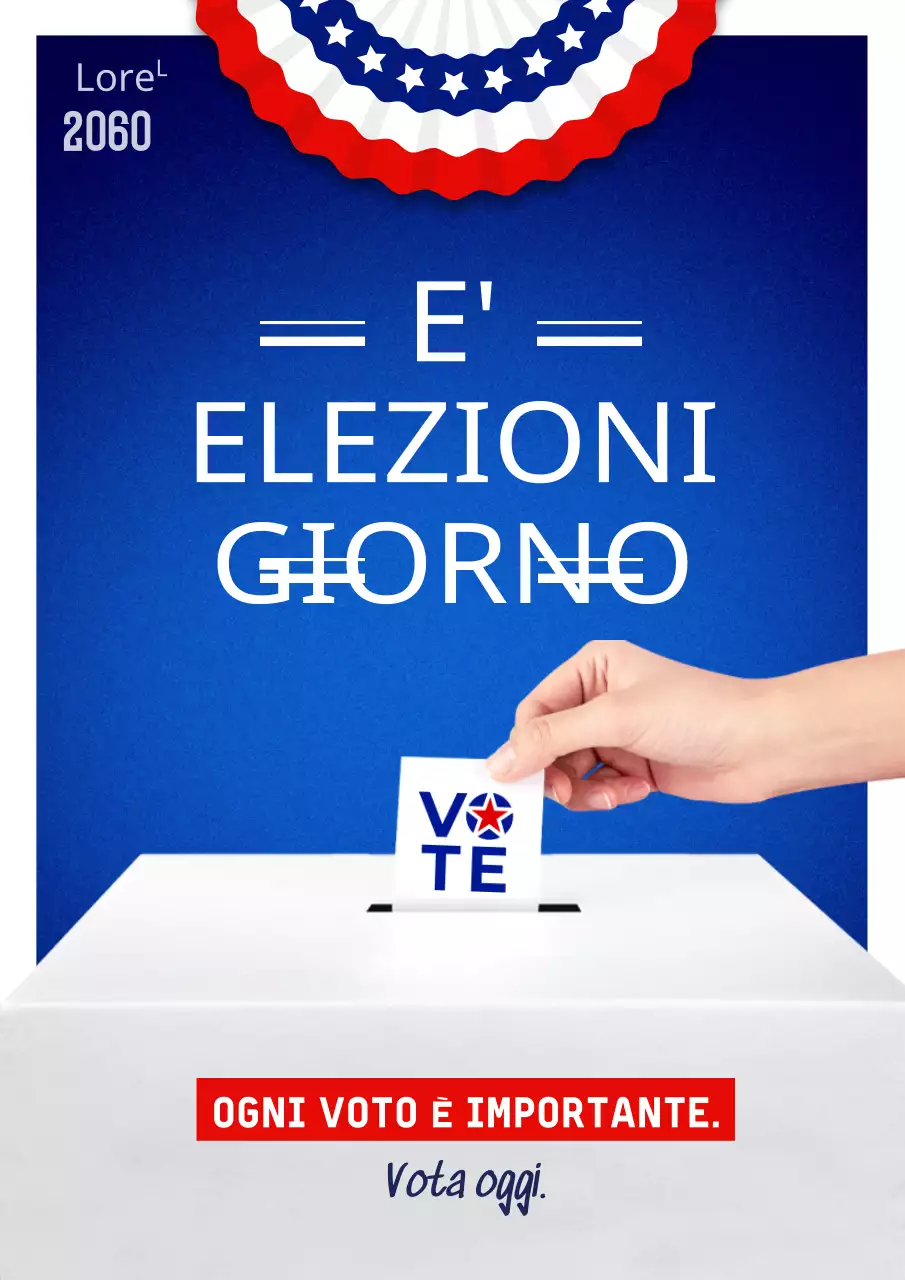 Pubblicità semplice del giorno delle elezioni in bianco e blu
