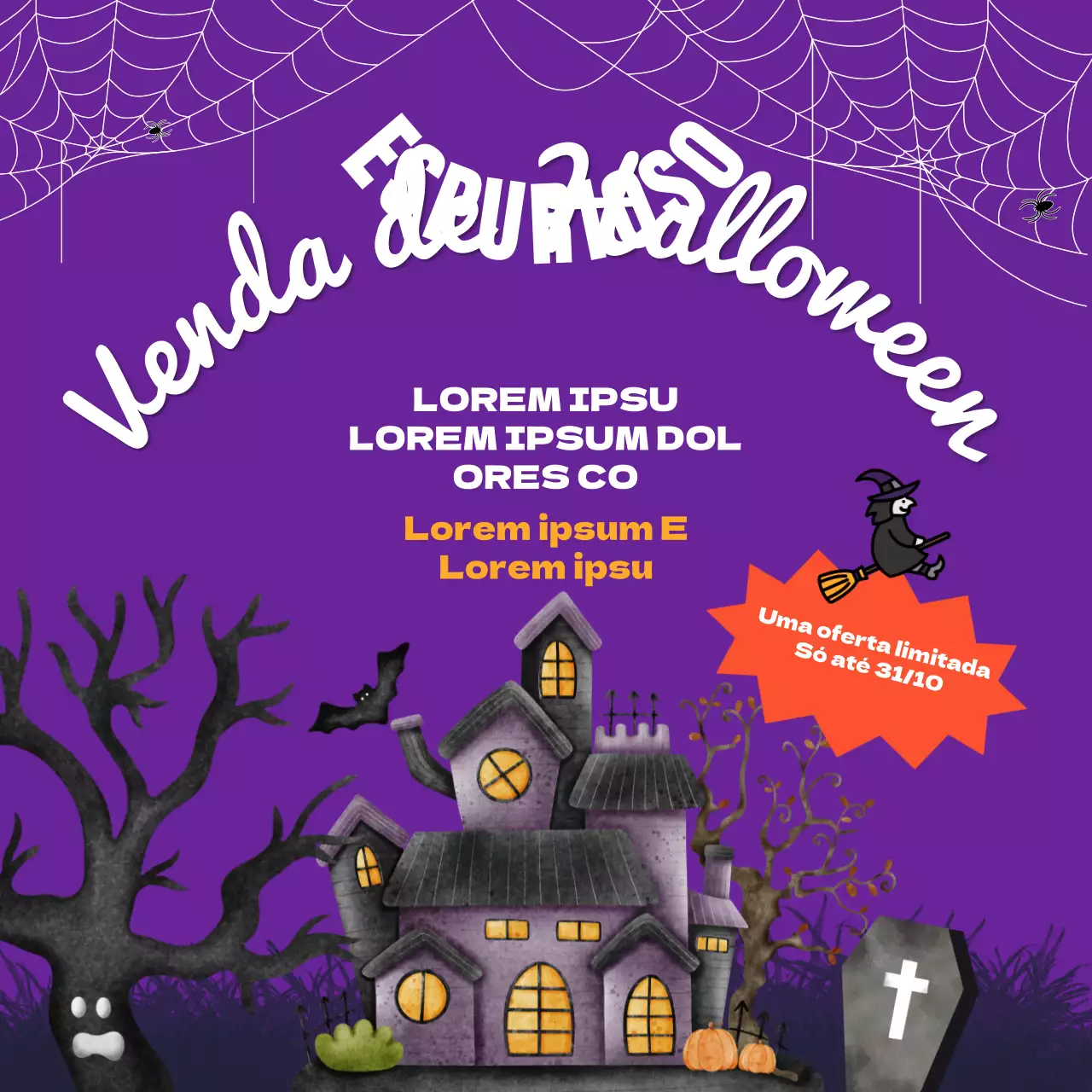 Fantasia roxa e branca de Halloween Publicidade de venda