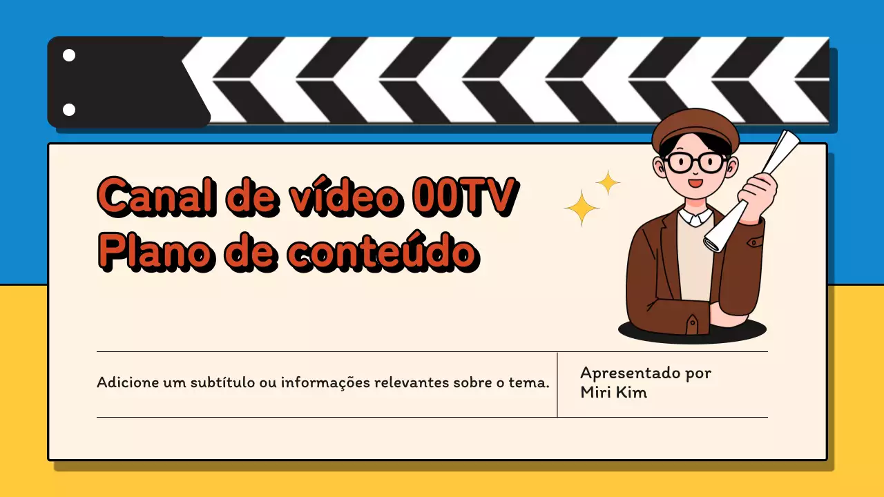 Azul e amarelo Retro Proposta de planeamento de canal de vídeo