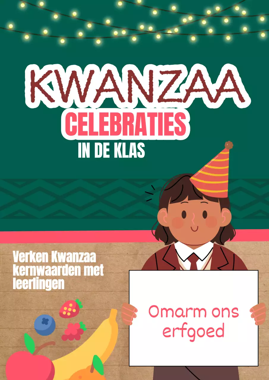 Groen en Bruin Traditionele Kwanzaa Viering advertentie