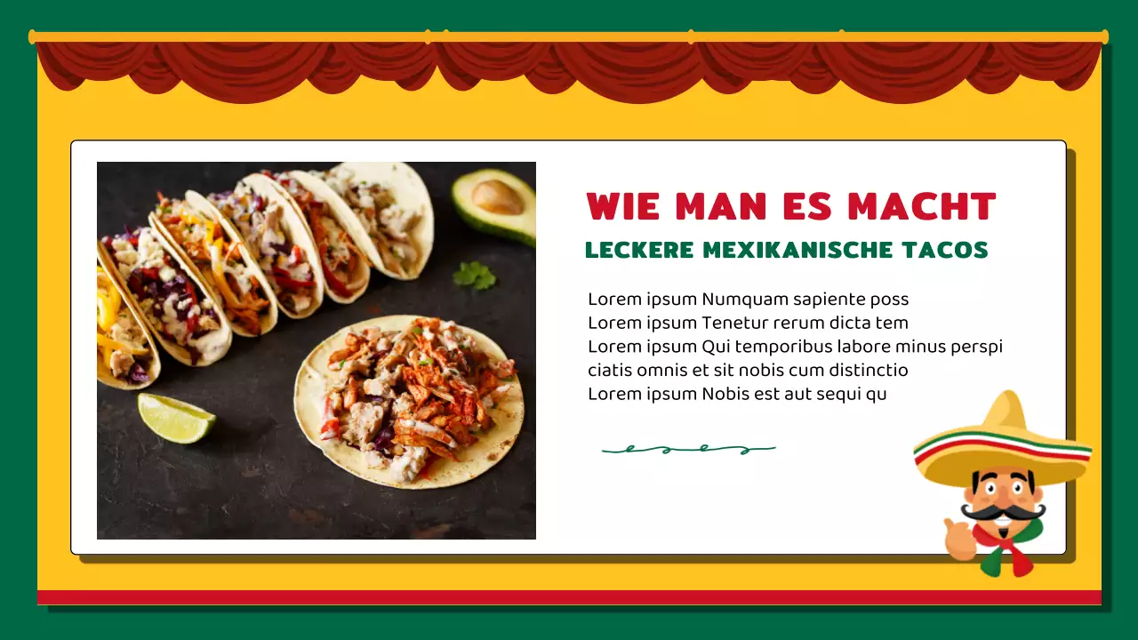 Gelber und roter Kitsch zur Einführung in Mexiko