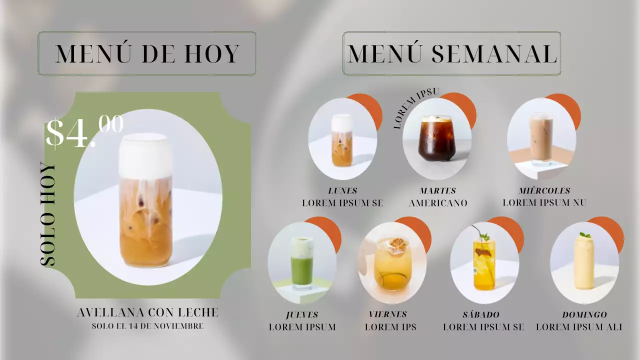 Planificador de publicidad de tiendas elegantes en verde y naranja